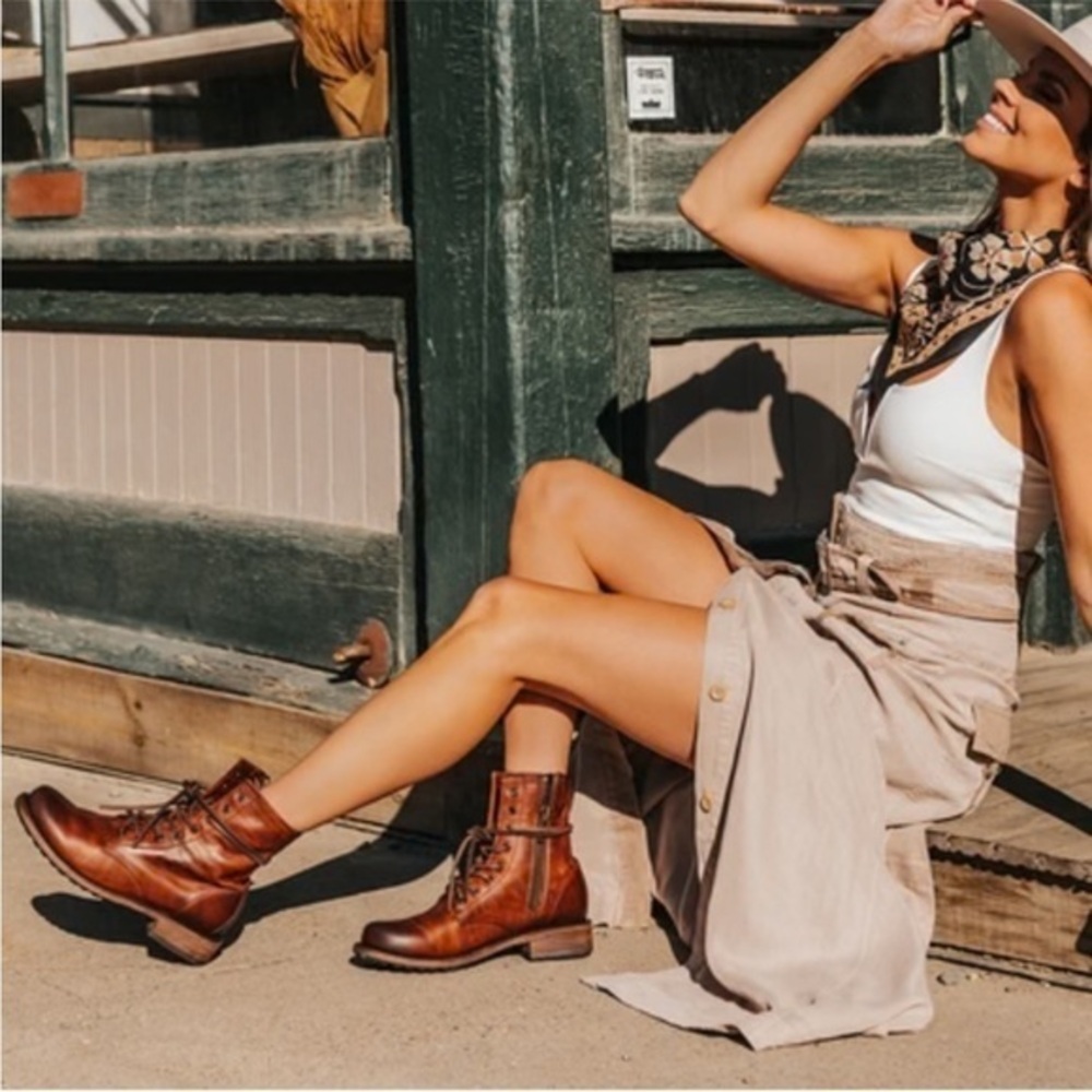 Freebird Boots Manchester Lace Up in Brown Leather